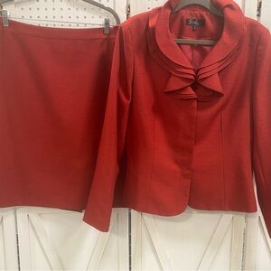 Elegant Red Skirt Set
